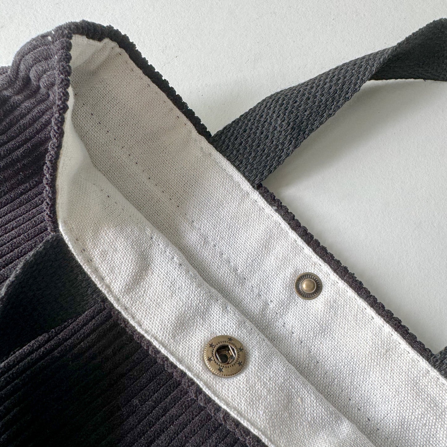 corduroy tote bag button