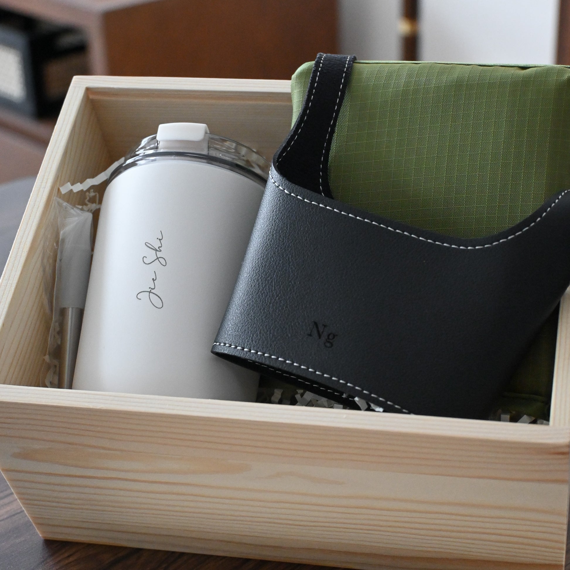 Personalised Sustainable Sips Gift Set with insulated cup, recycle bag and cupholder Singapore