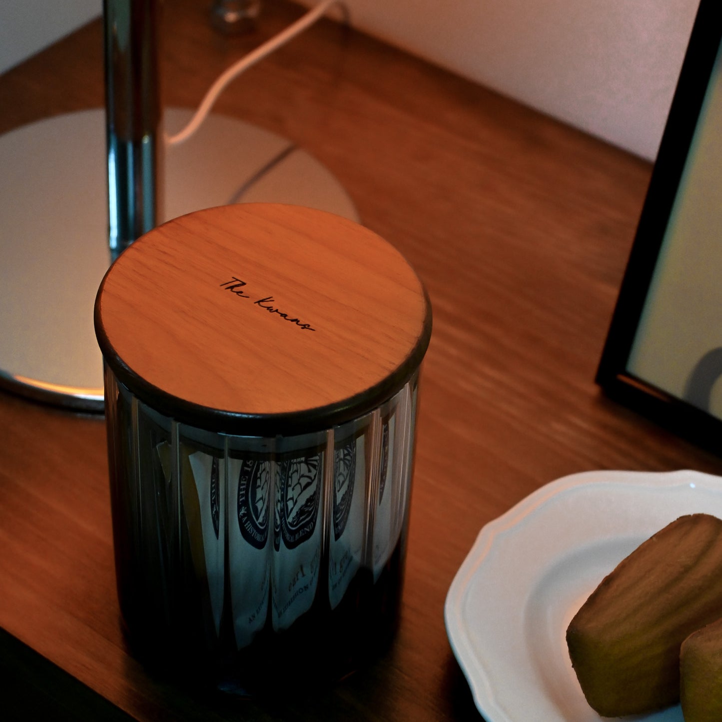 Personalised Walnut Cover Storage Fluted Jar Singapore