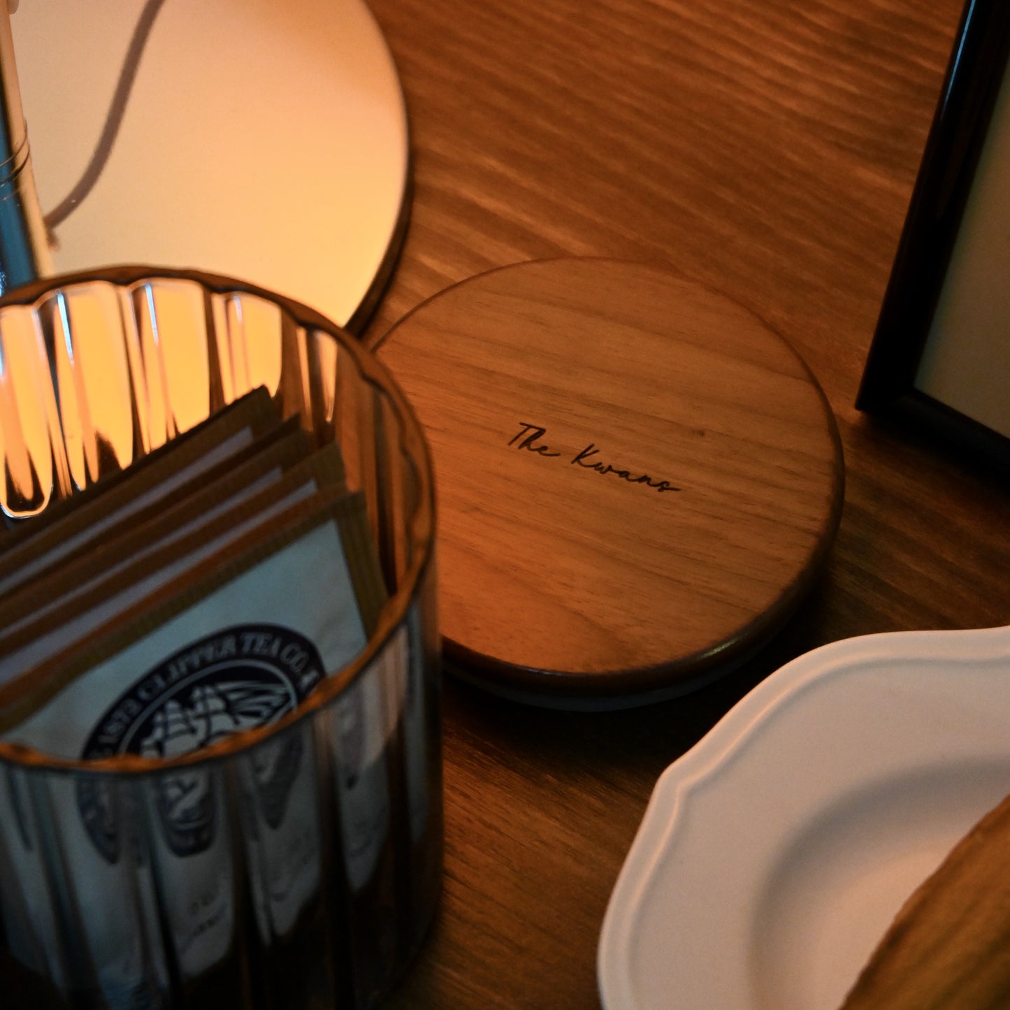 Personalised Walnut Cover Storage Fluted Jar Singapore