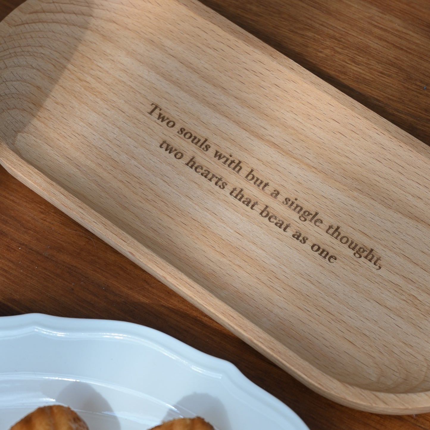 Personalised birch wood oval tray singapore