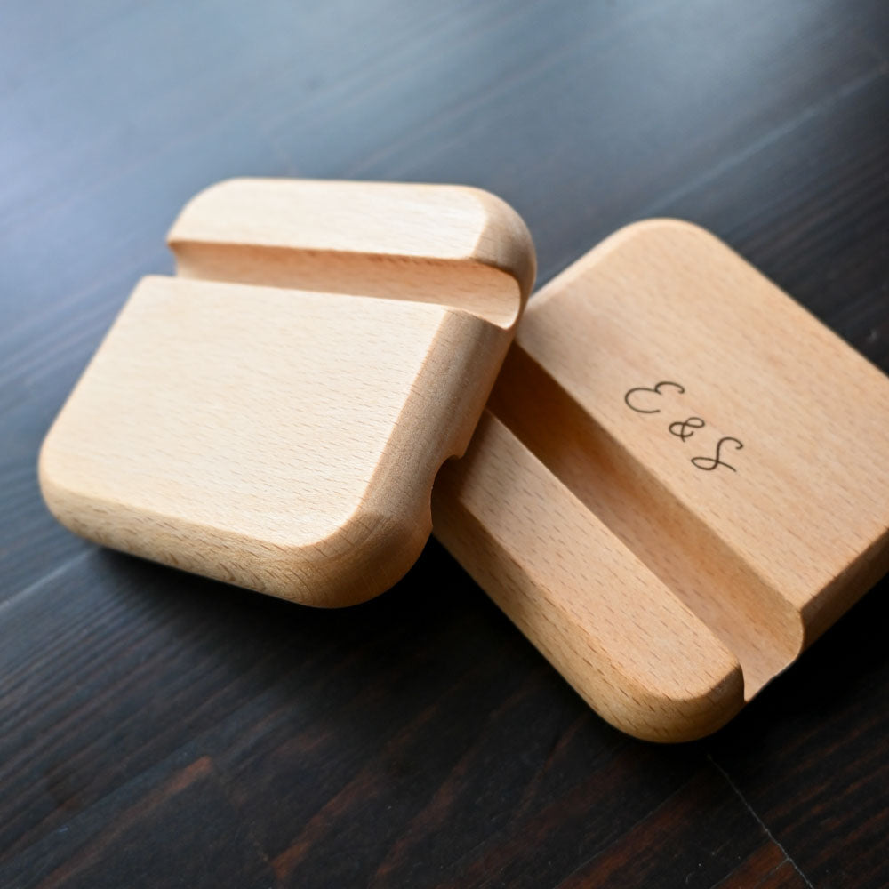 Personalised Engraved Wooden Phone Stand Singapore
