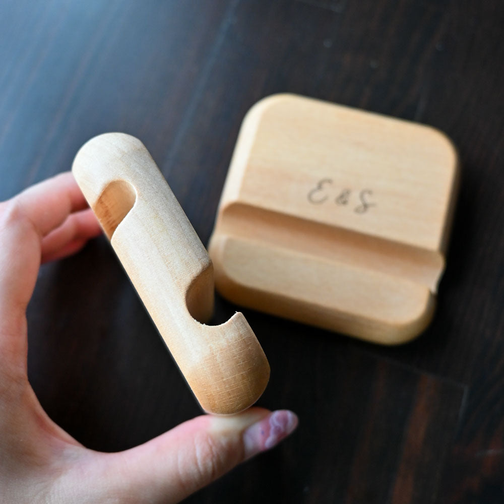 Personalised Engraved Wooden Phone Stand Singapore