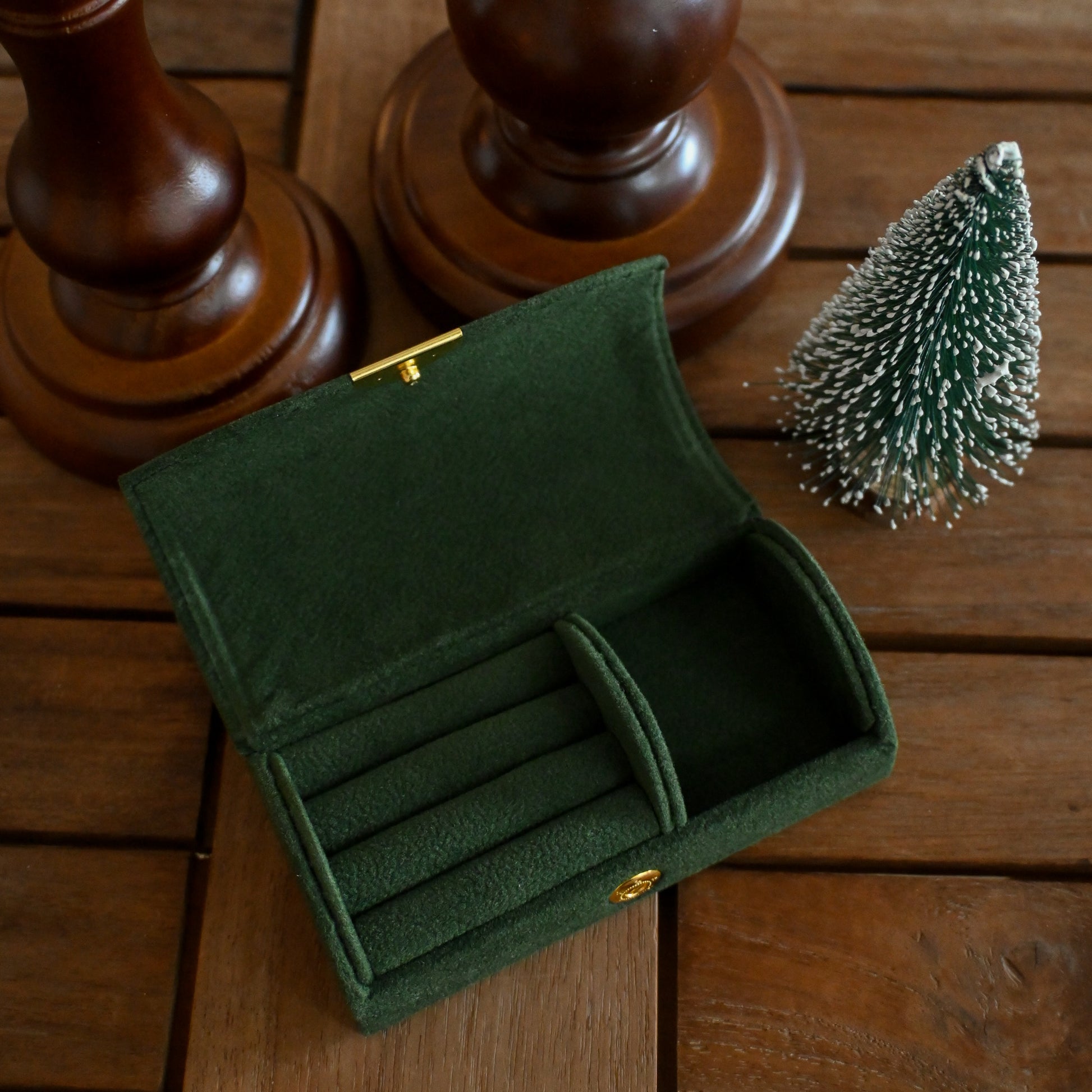 Personalised Mini Velvet Jewellery Organiser (Forest Green) Singapore