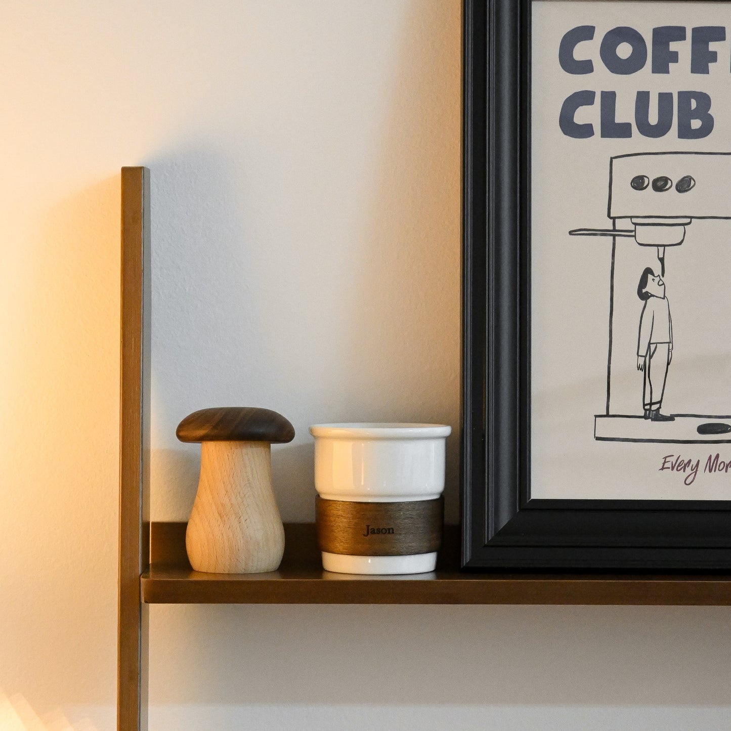 Personalised Wood Sleeve Ceramic Cup | Singapore