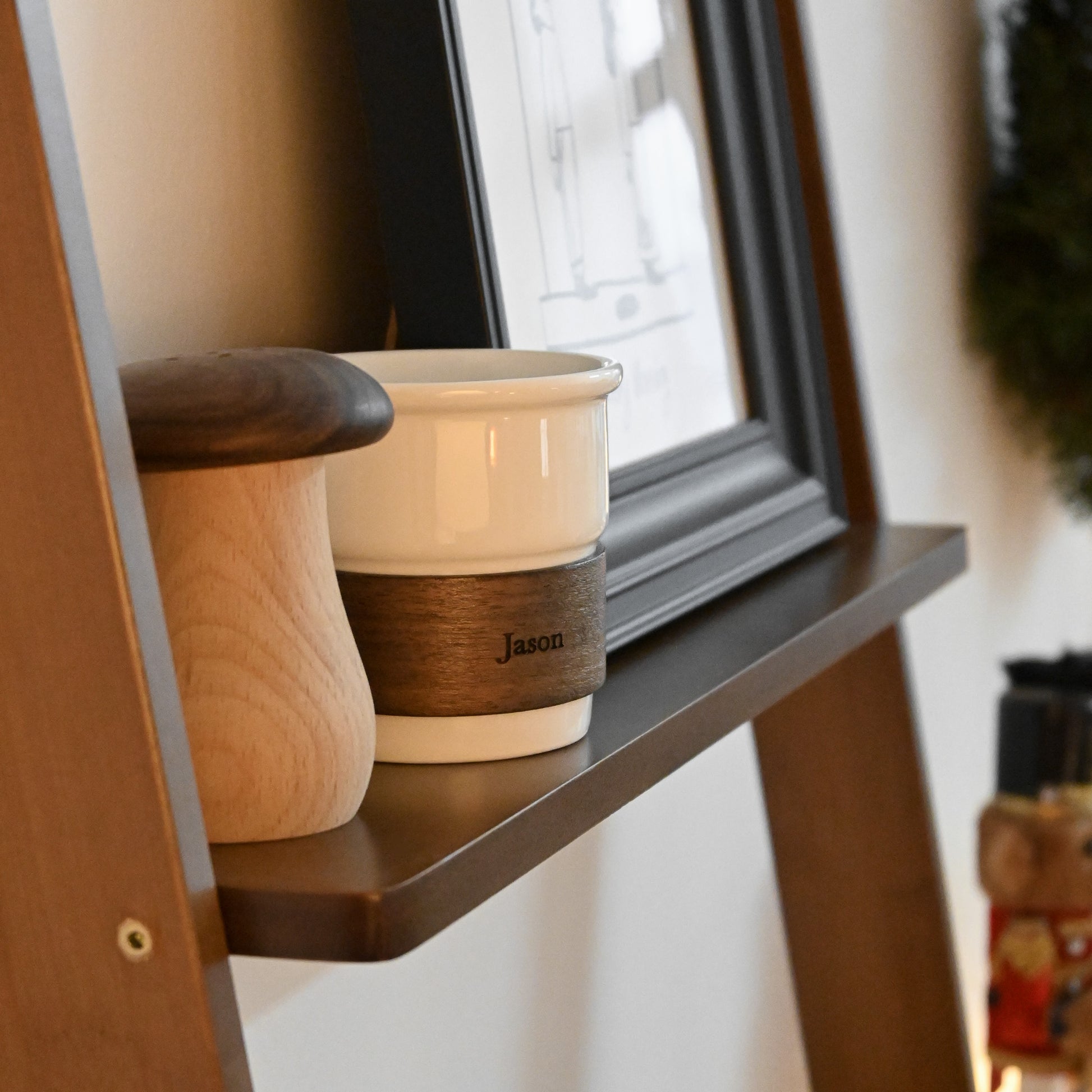Personalised Wood Sleeve Ceramic Cup | Singapore