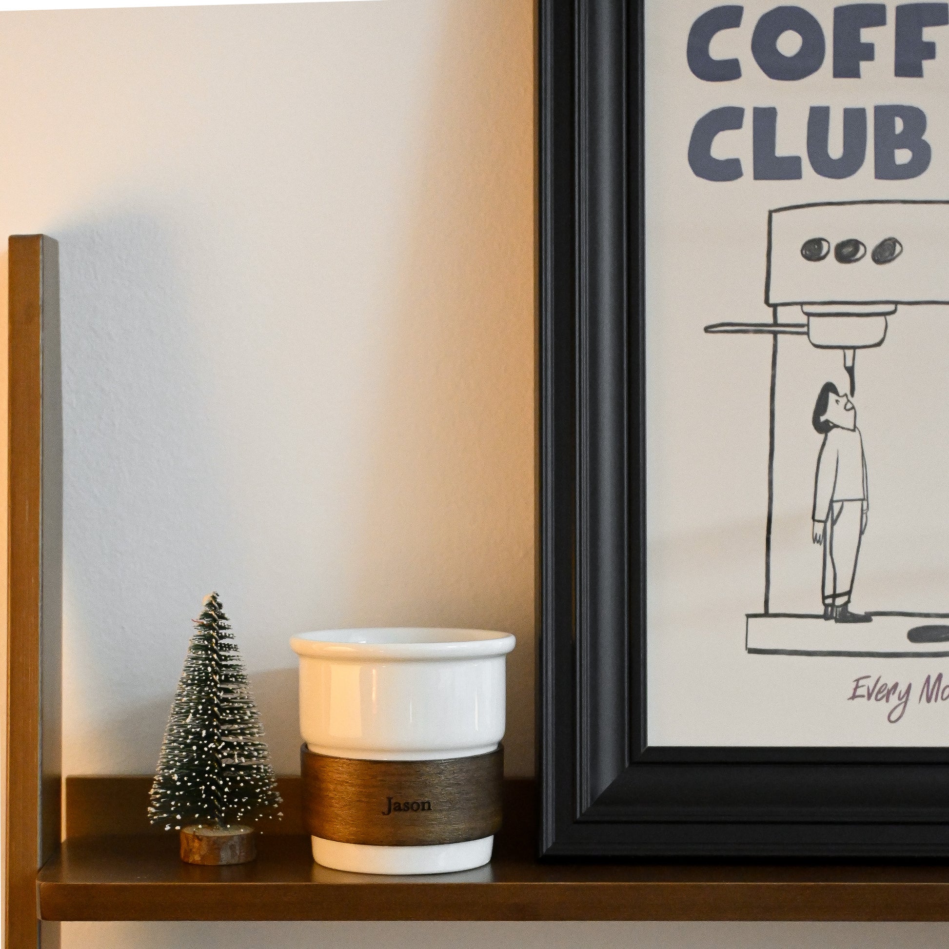 Personalised Wood Sleeve Ceramic Cup | Singapore