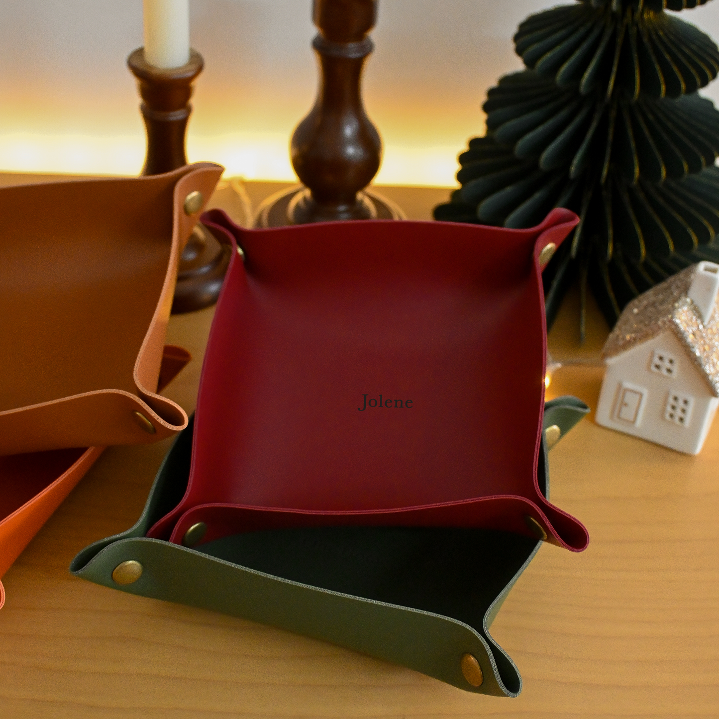 Personalised Leather Tray Christmas Singapore
