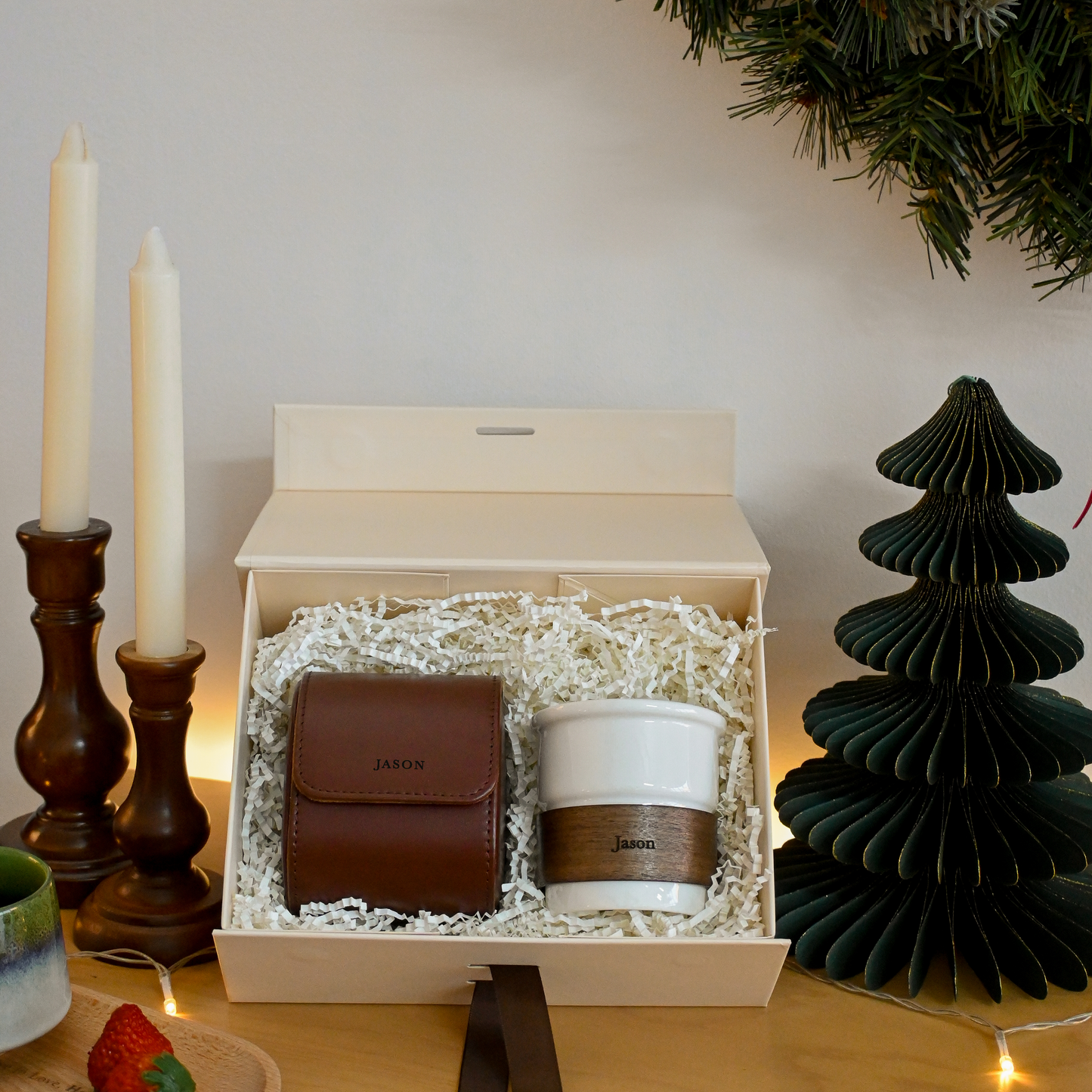Personalised The Everyday Classic Gift Set Watch Organiser & Cup Singapore