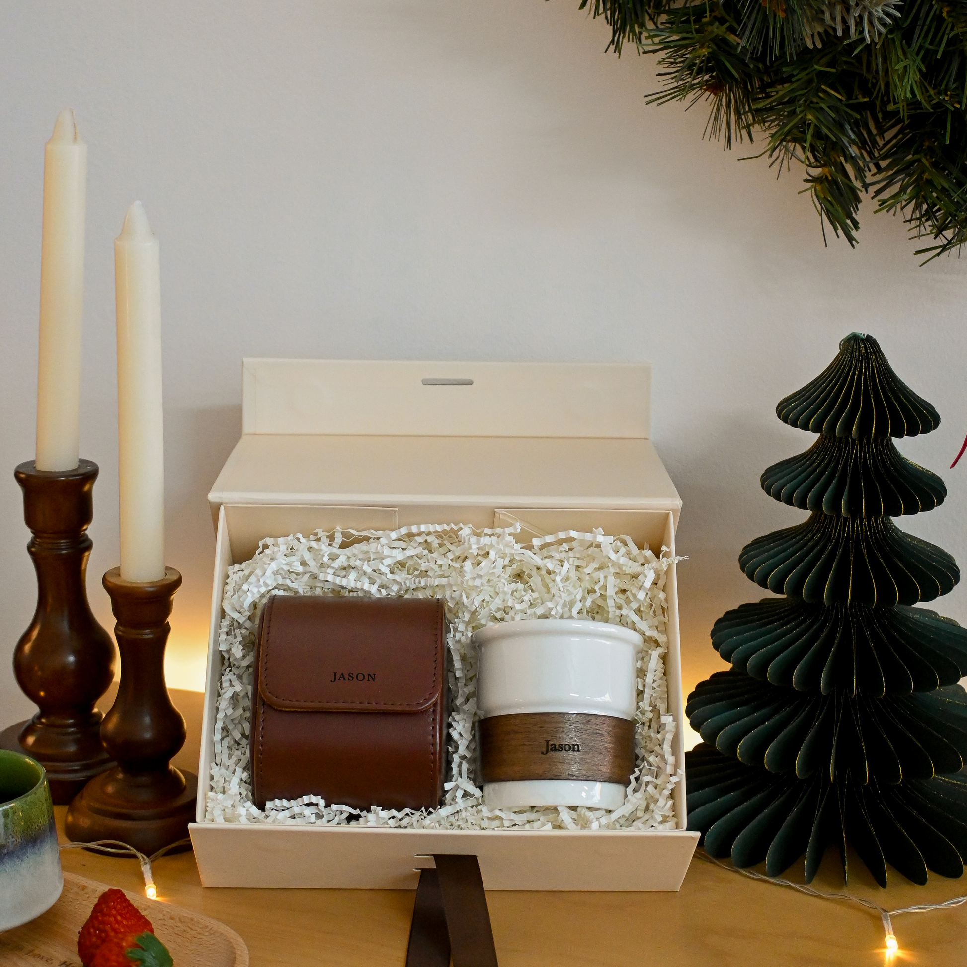Personalised The Everyday Classic Gift Set Watch Organiser & Cup Singapore