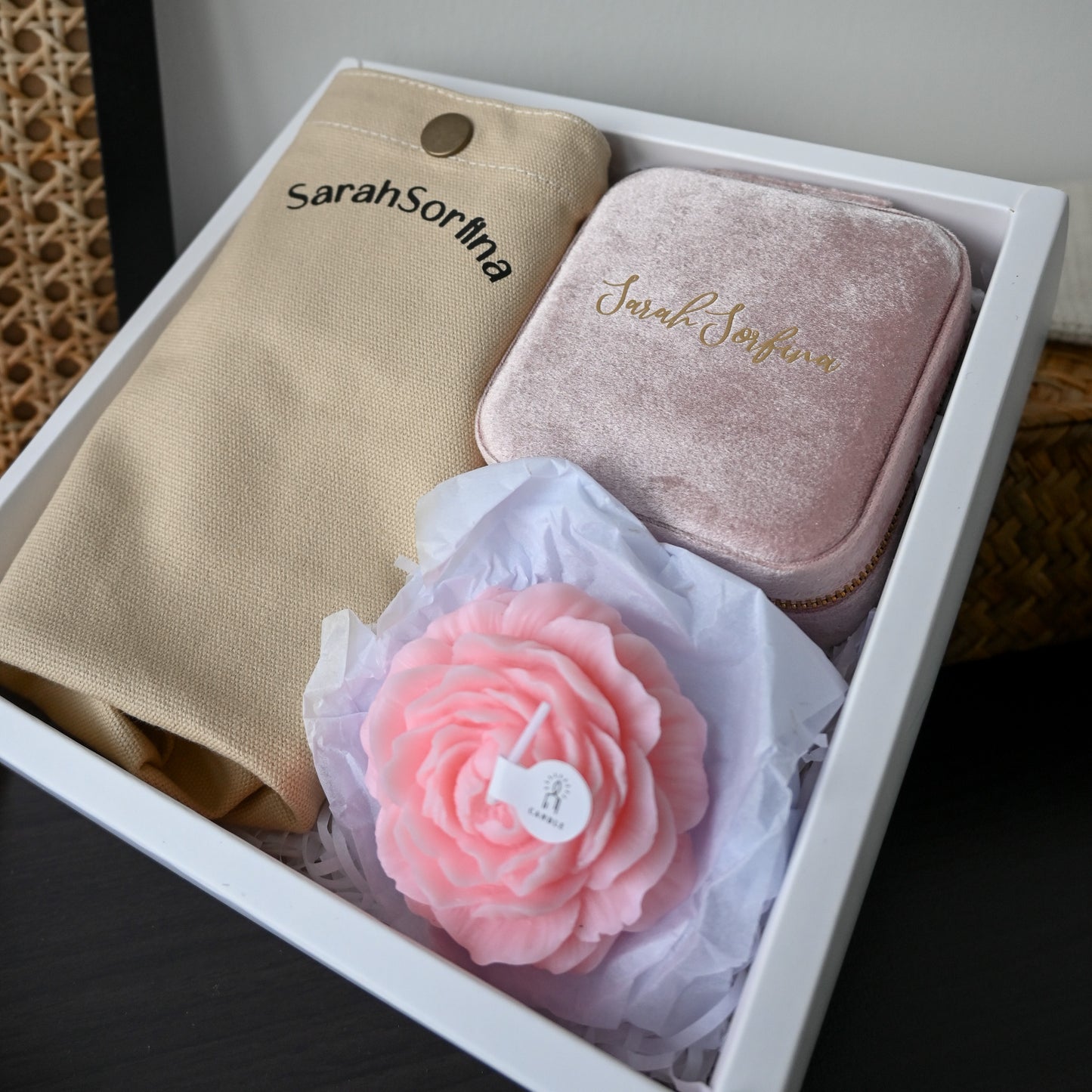Personalised For Her Gift Set Jewellery Organiser Bag Singapore