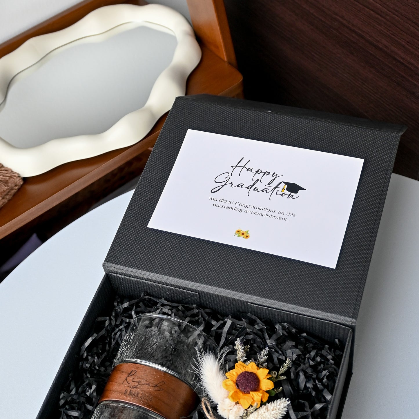 Personalised Sunflower Graduation Cup Gift Set Singapore