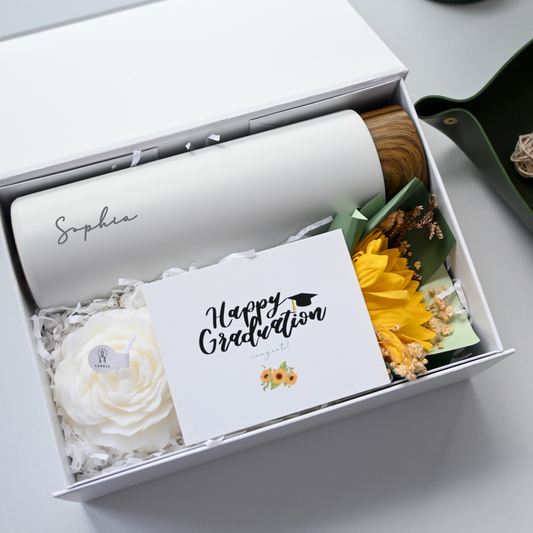 Personalised Sunflower Graduation Gift Set III (White) Singapore
