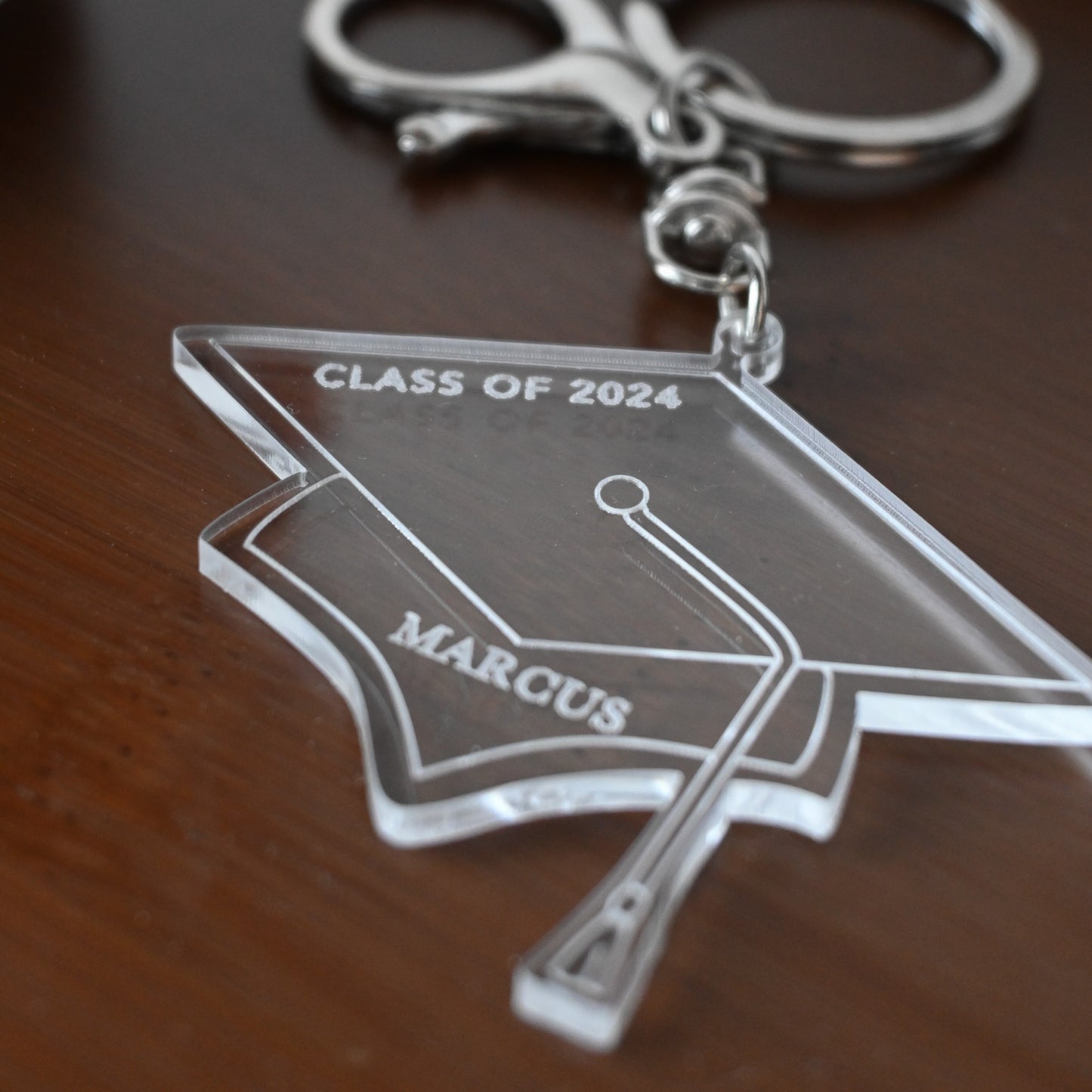 Personalised Acrylic Graduation Hat Keychain