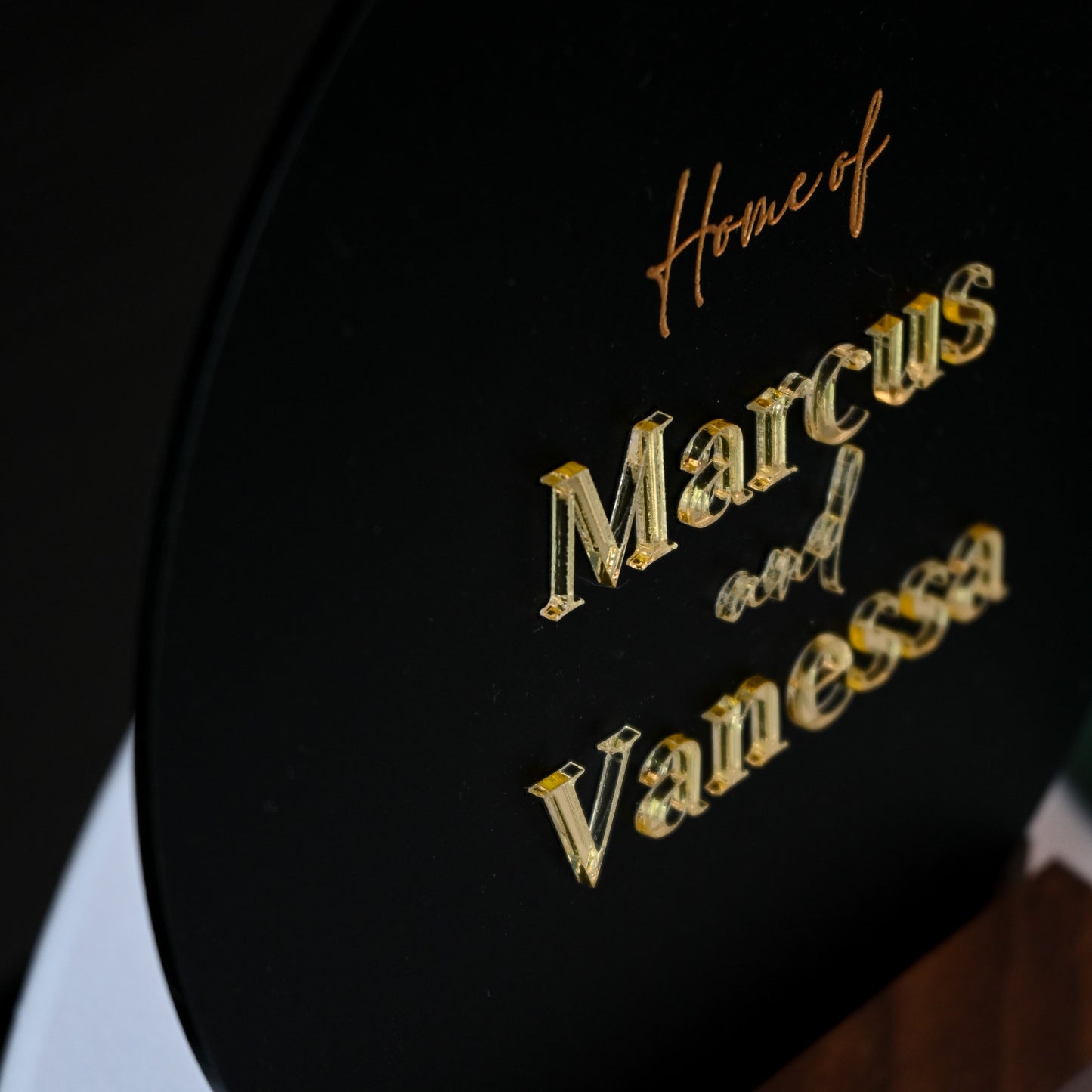 Personalised Matte Black Home Display Sign Singapore