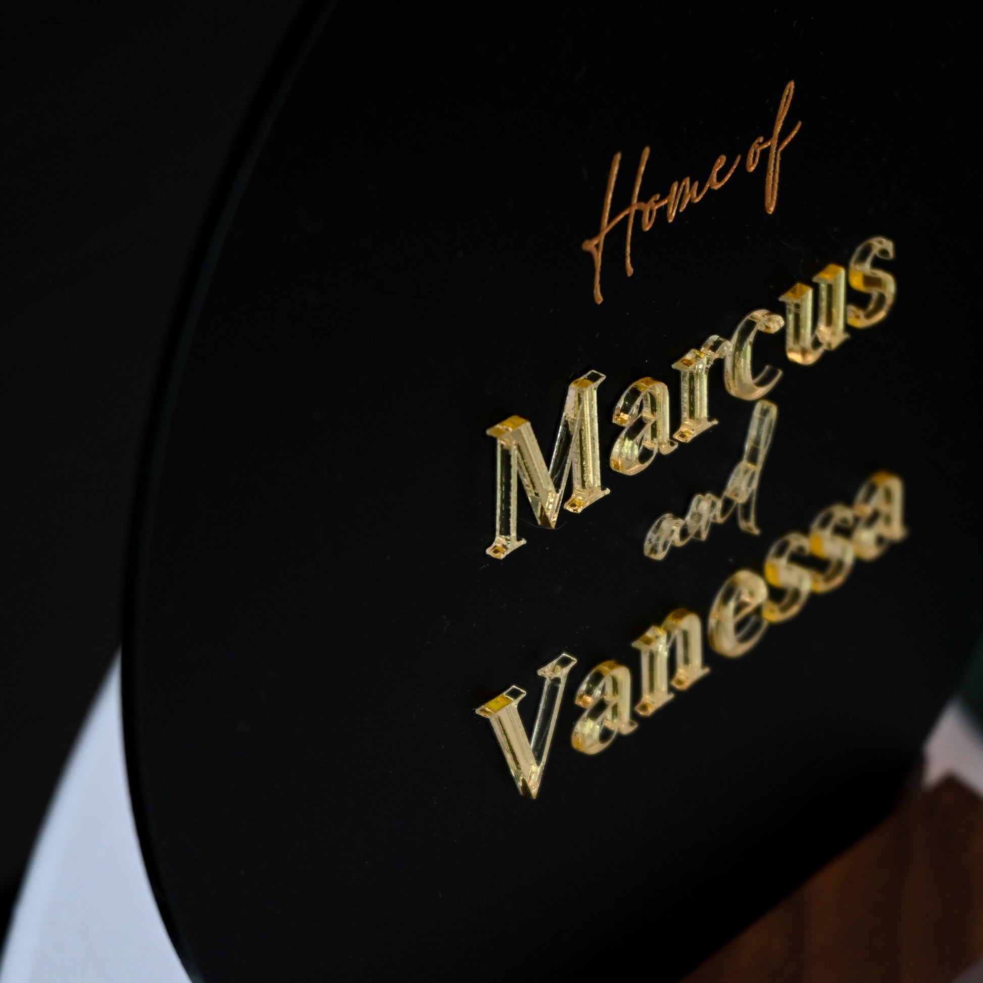 Personalised Matte Black Home Display Sign Singapore