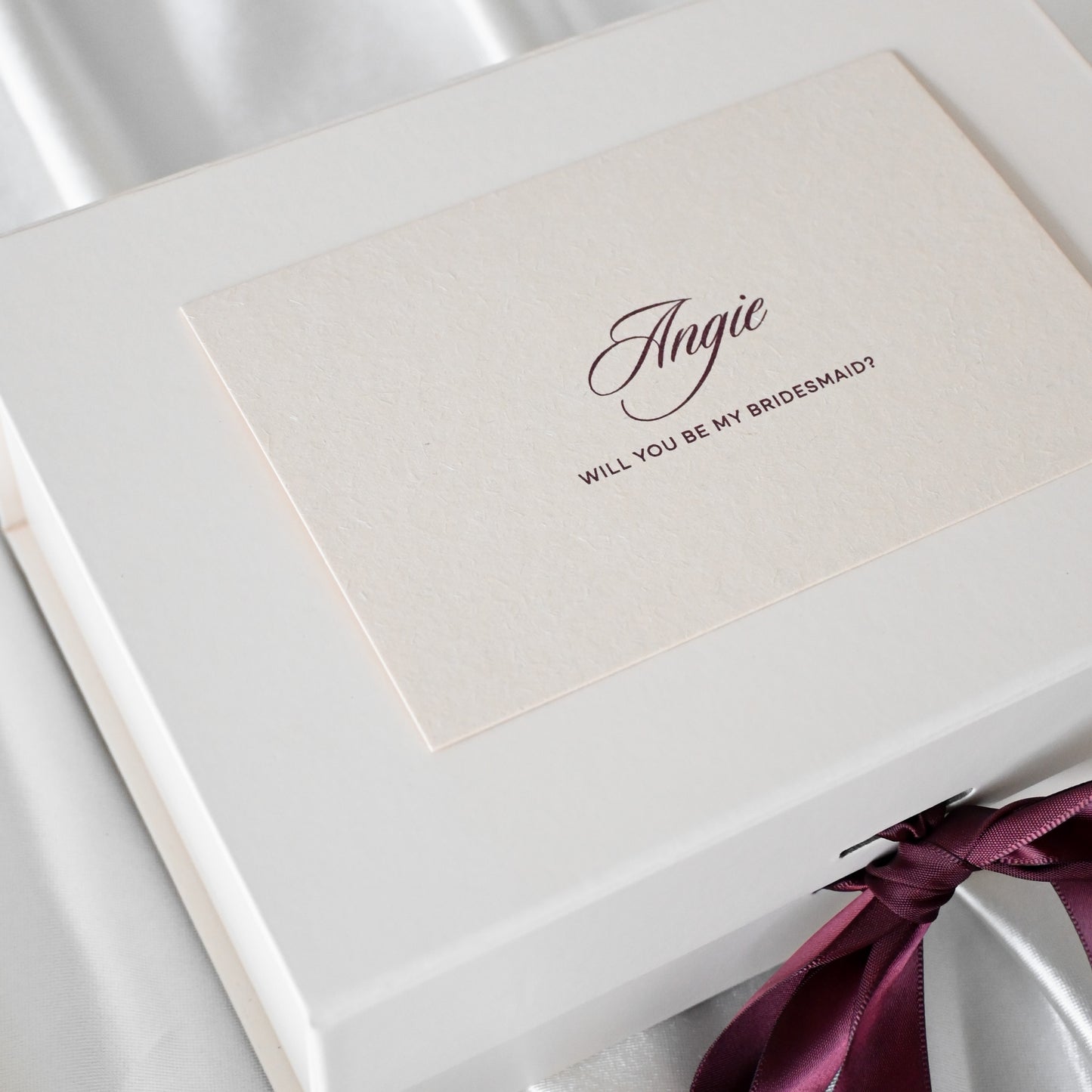 Personalised Bridesmaids Gift Set - The Cherished Keepsake - Cream & Wine Red Colour Palette Singapore