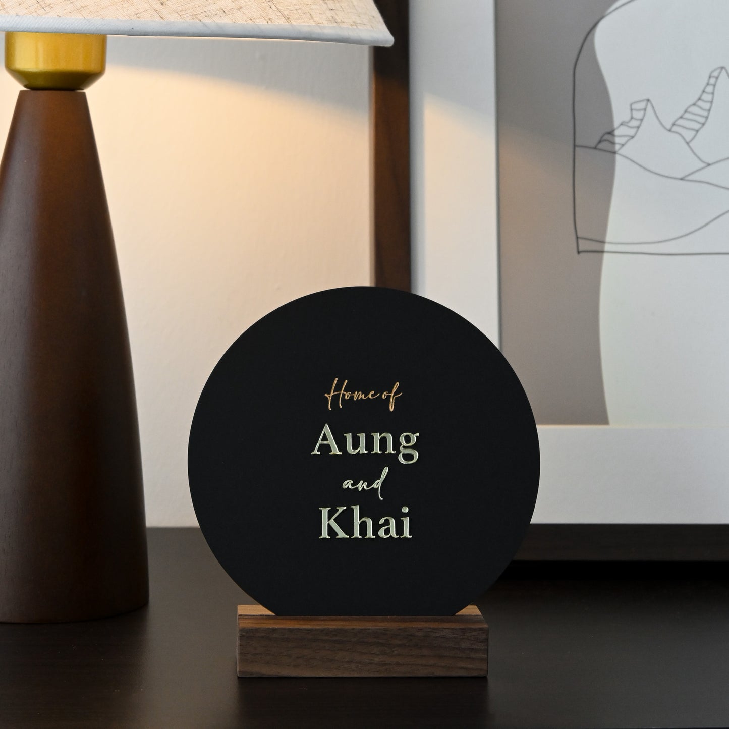 Personalised Matte Black Home Display Sign Singapore