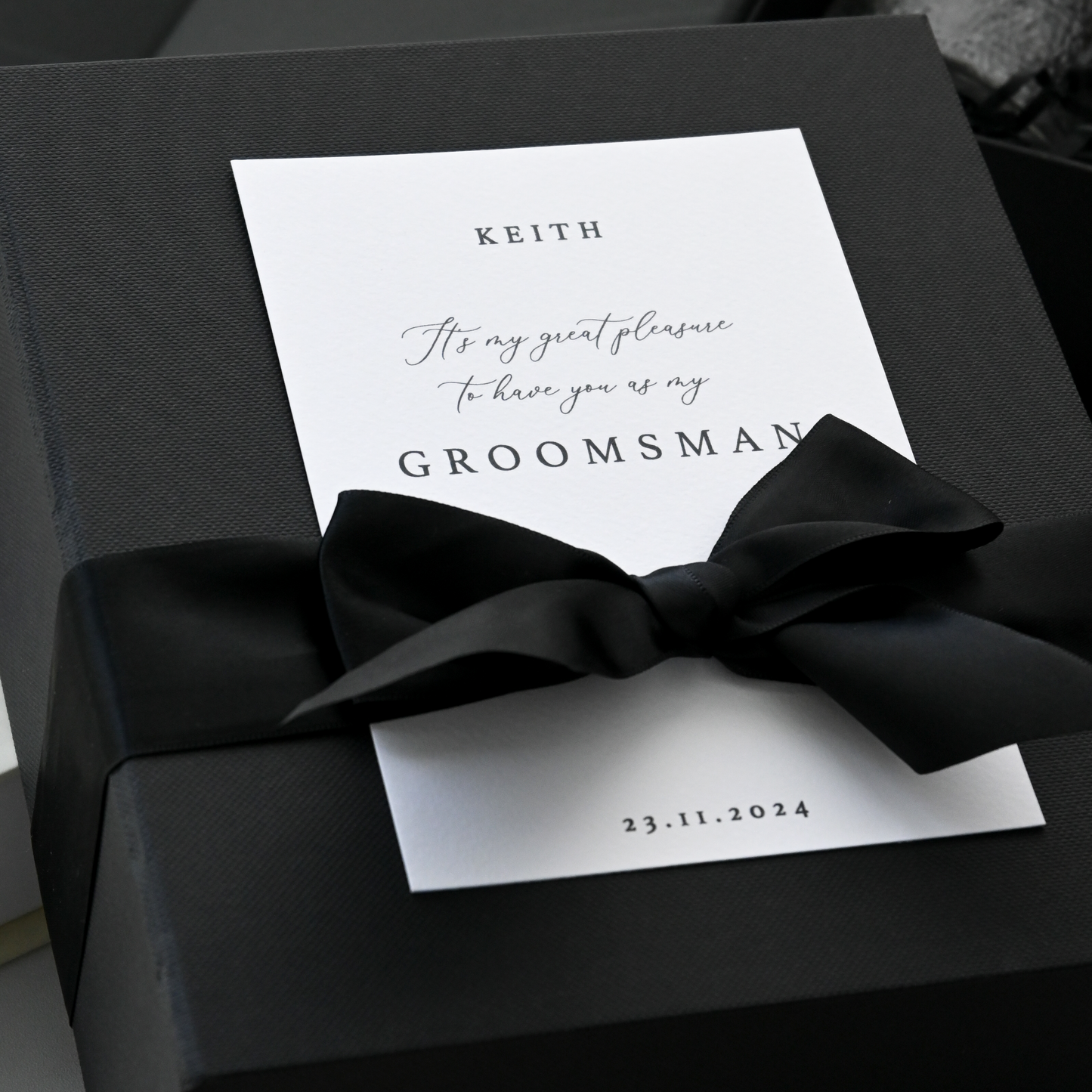 Personalised Black & White Bowtie Gift Box Singapore