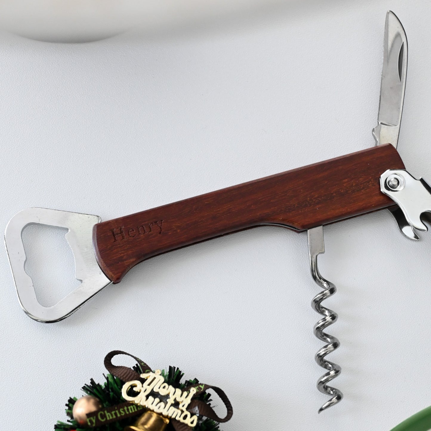 Personalised Quiet Essentials Gift Set | Leather tray & bottle opener | Singapore