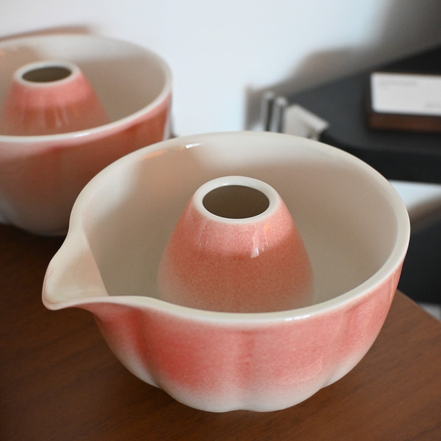 Pink Matcha Chawan and Chasen Holder