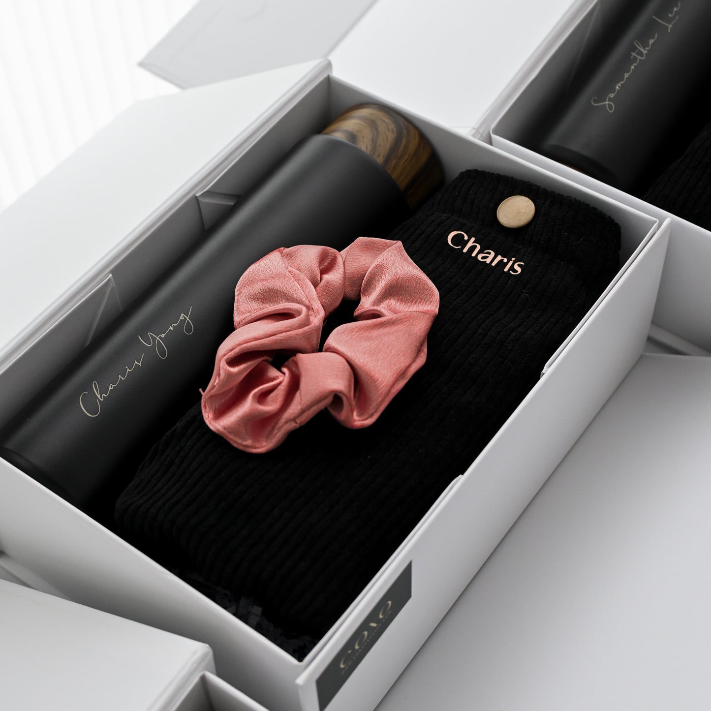Personalised Bridesmaids Gift Set with bottle, bag and scrunchie Singapore