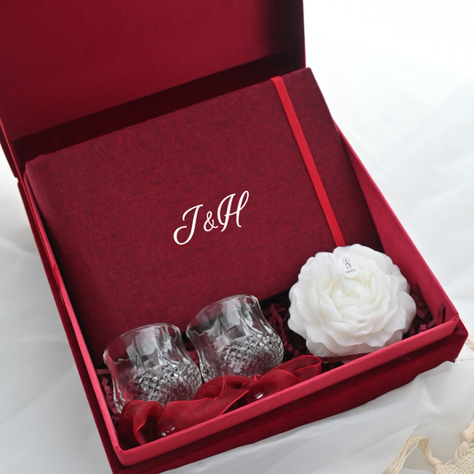 Personalised Wedding Gift Set for Couples - Woven in Rosso Singapore