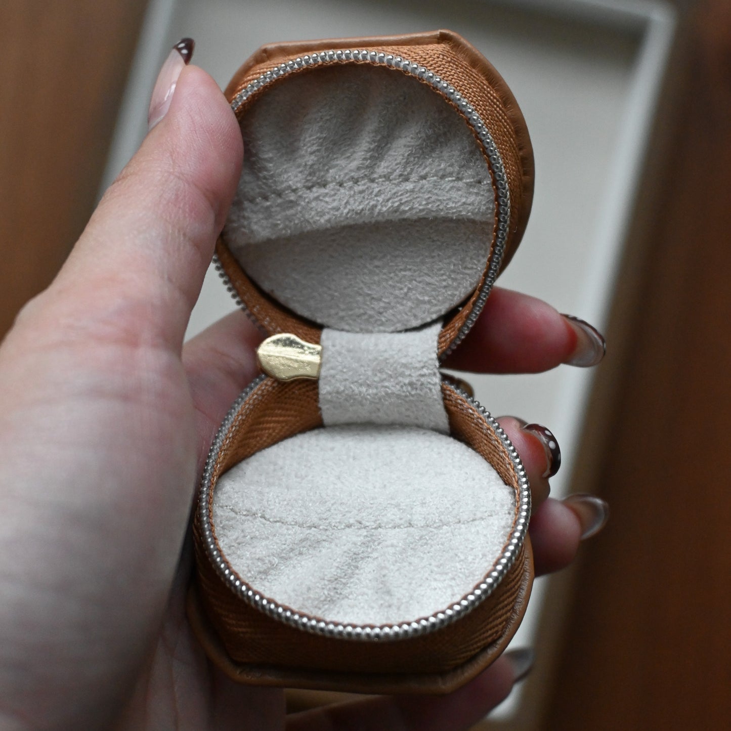 Mini Jewellery Pouch (Brown)