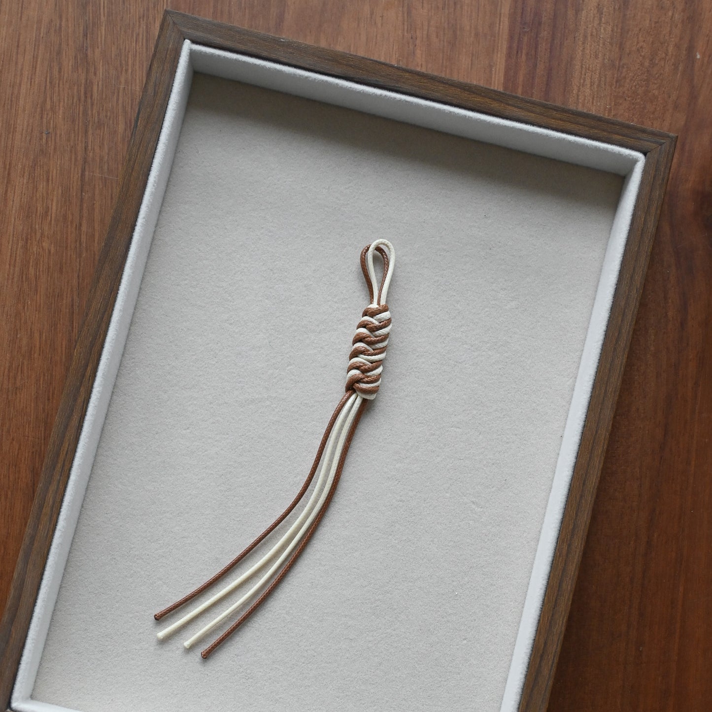 Waxed Cord Strap (Cream with Light Brown)