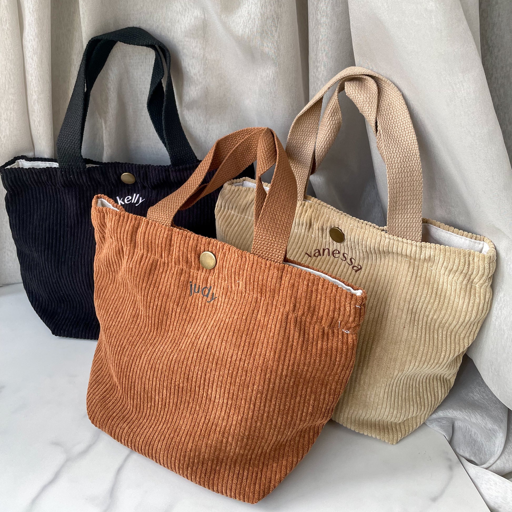 Personalised Mini Corduroy Tote Bag Singapore