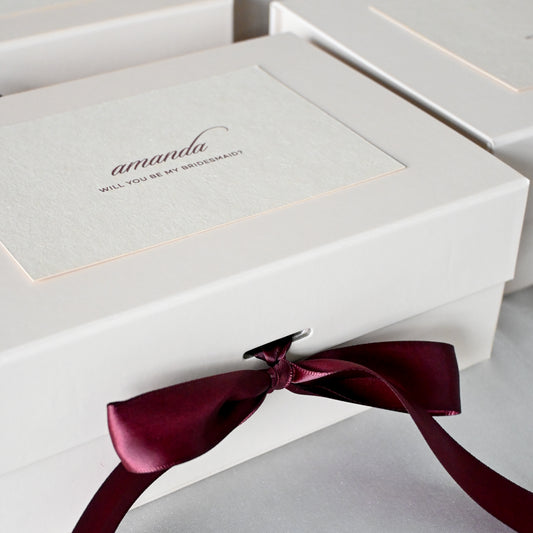 Personalised Burgundy & Cream Gift Box