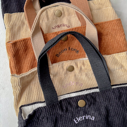 Personalised Mini Corduroy Tote Bag Singapore