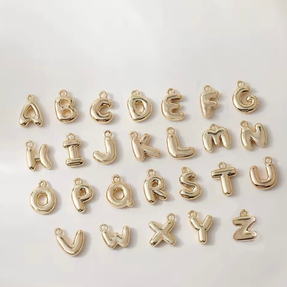 Bubble Letters Charm (Gold)