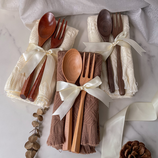 Wedding Favours / Door Gifts - Wooden Cutlery Set