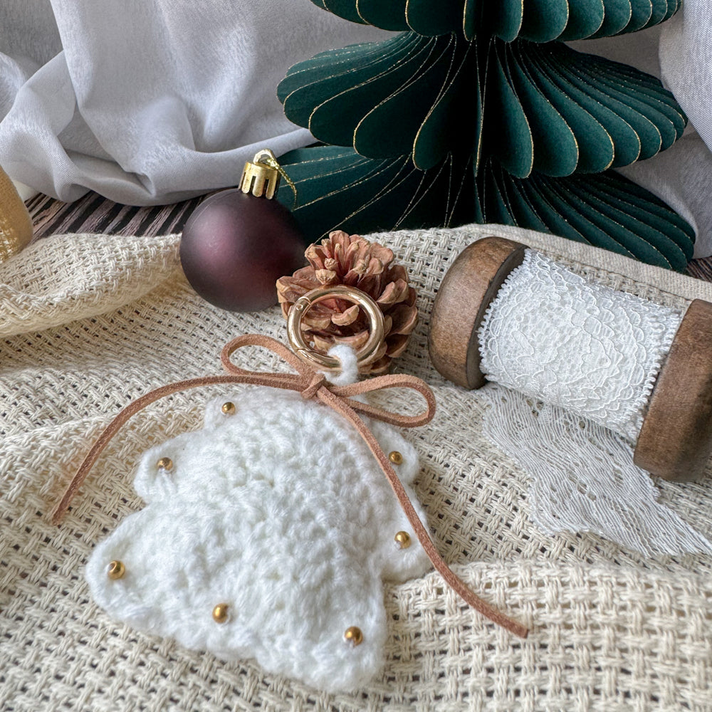 Customised Knitted Christmas Tree Keychain (3 Colours)