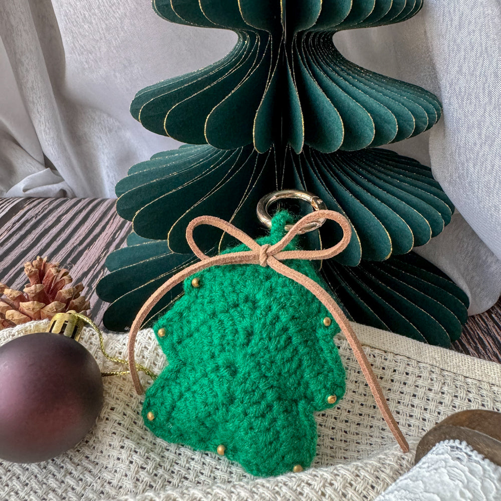 Customised Knitted Christmas Tree Keychain (3 Colours)