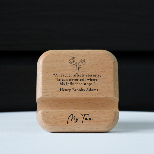 Personalised Teachers' Day Engraved Wooden Phone Stand