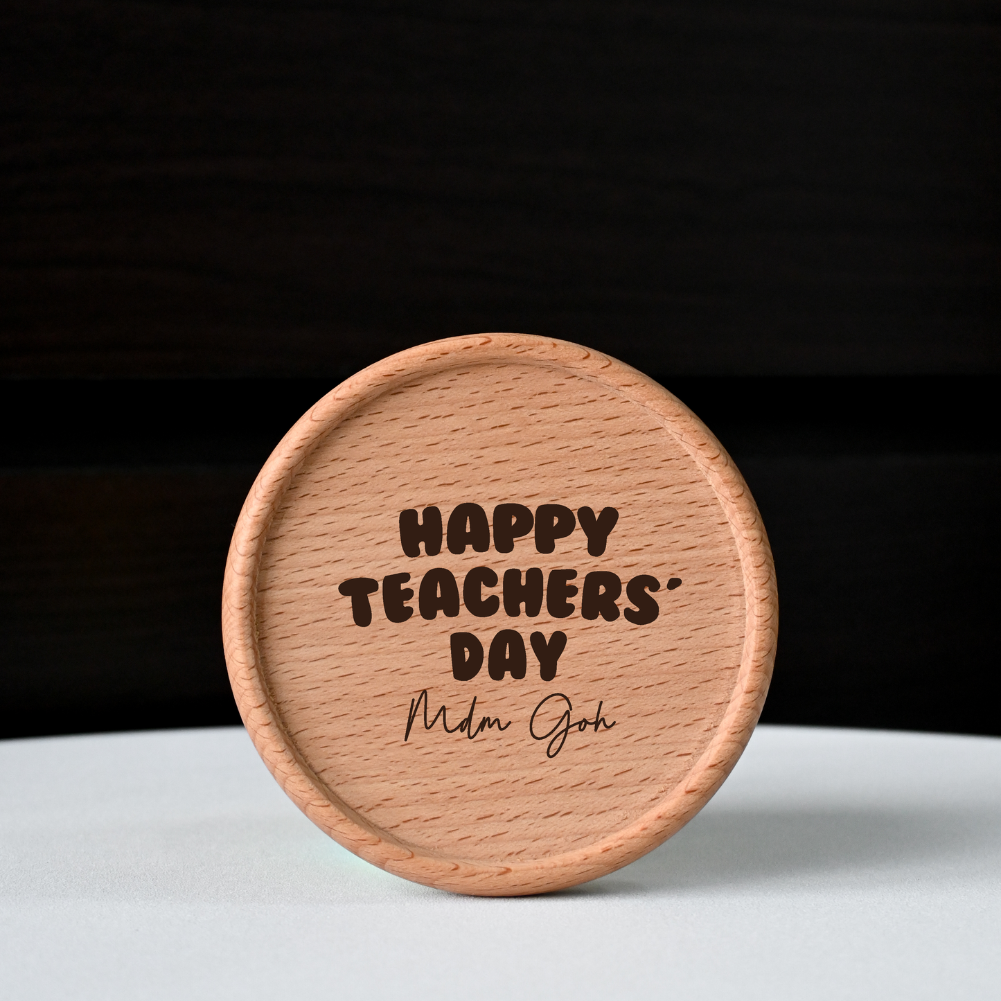 Personalised Teachers' Day Birch Wood Coaster Singapore