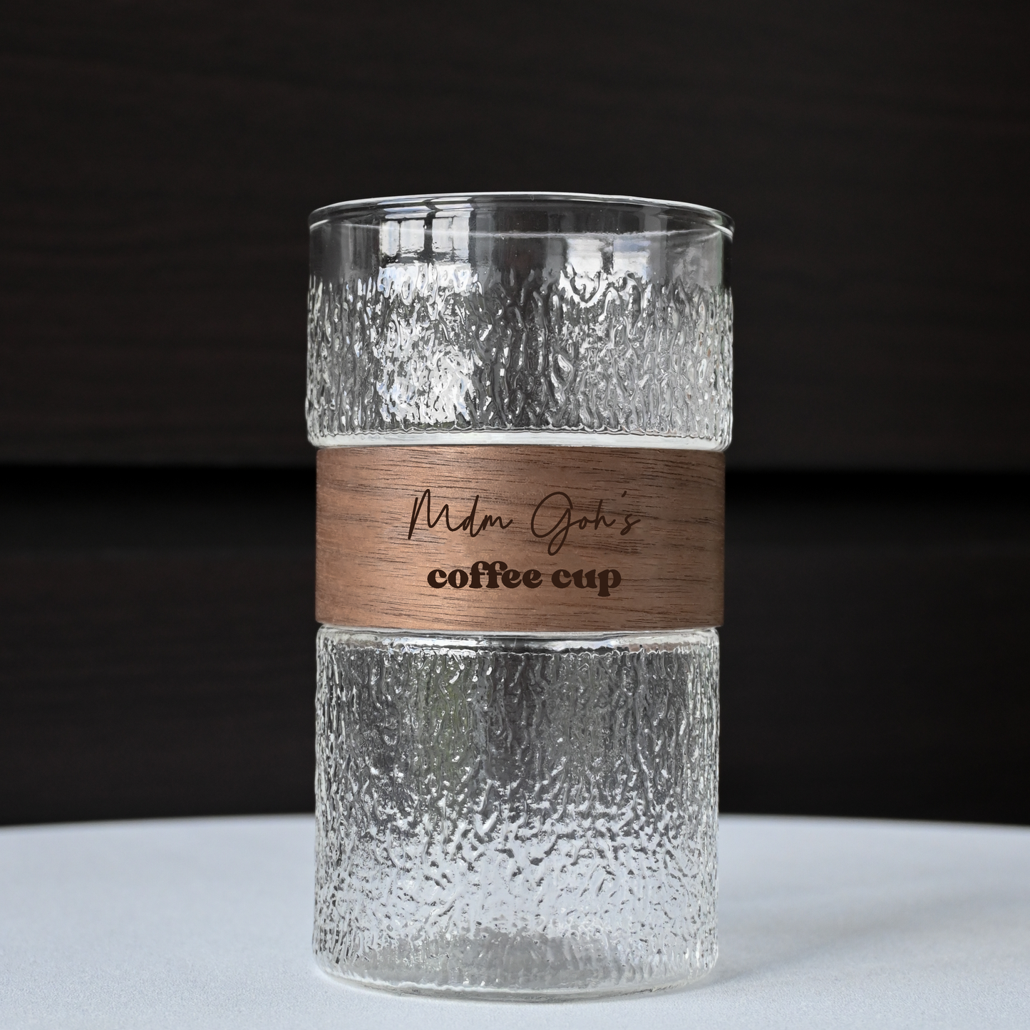 Personalised Engraved Wood Sleeve Frosted Cup - Teachers' Day Edition (Teacher's Coffee Cup) Singapore