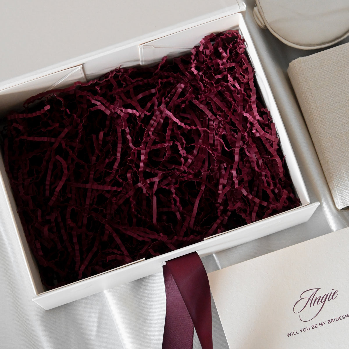 Personalised Burgundy & Cream Gift Box