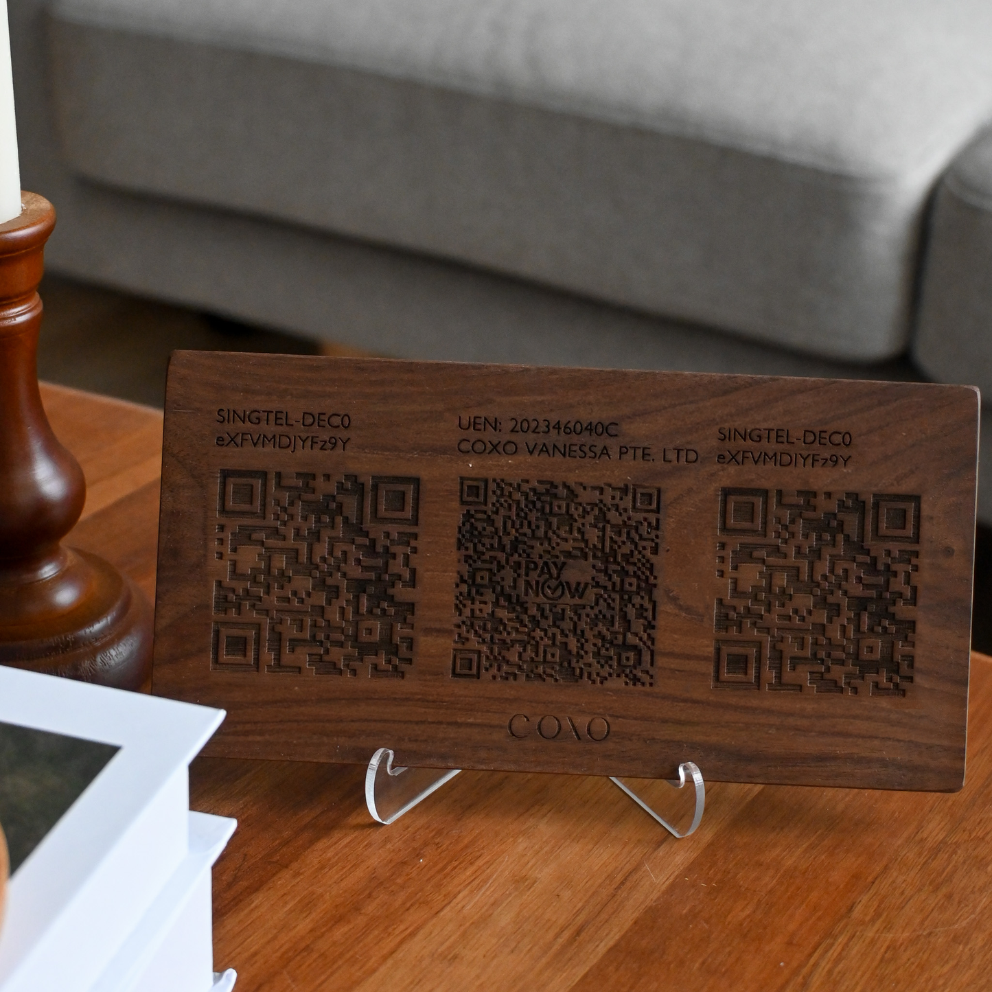 Personalised 3 QR codes sign with logo Singapore
