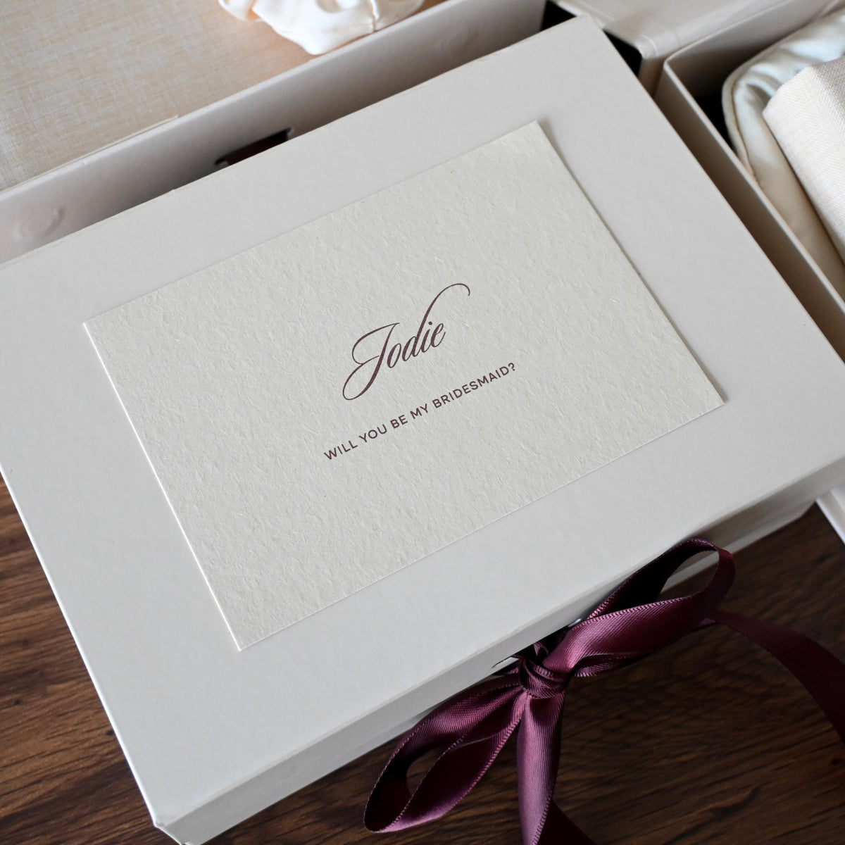 Personalised Burgundy & Cream Gift Box