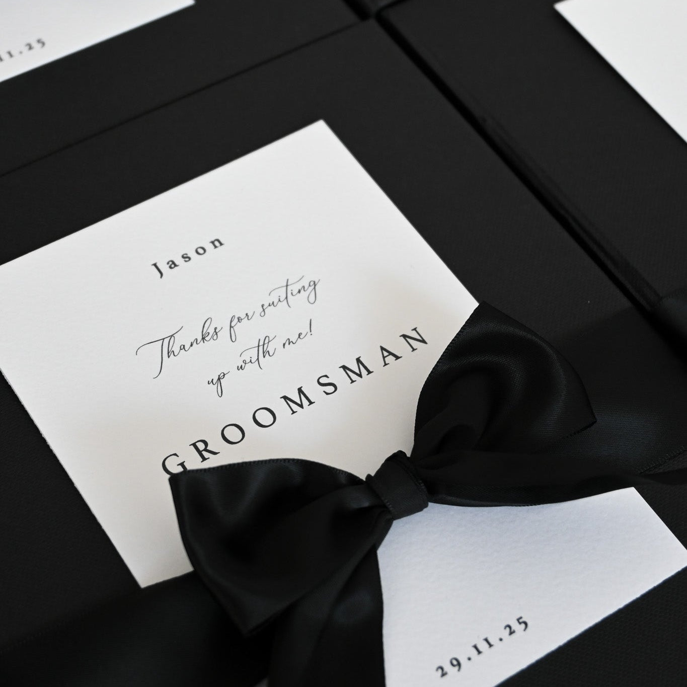 Personalised Black & White Bowtie Gift Box Singapore