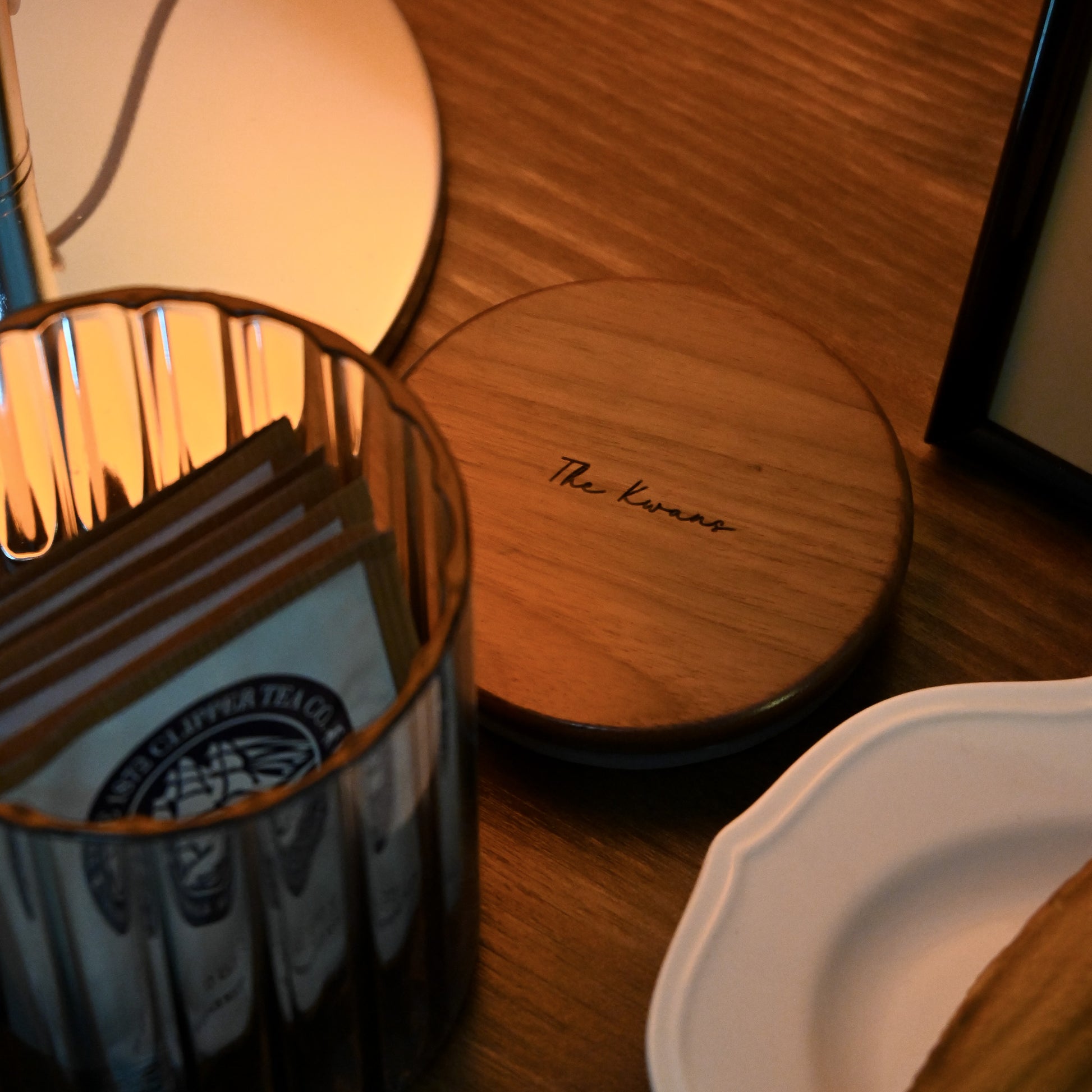 Personalised Walnut Cover Storage Fluted Jar Singapore