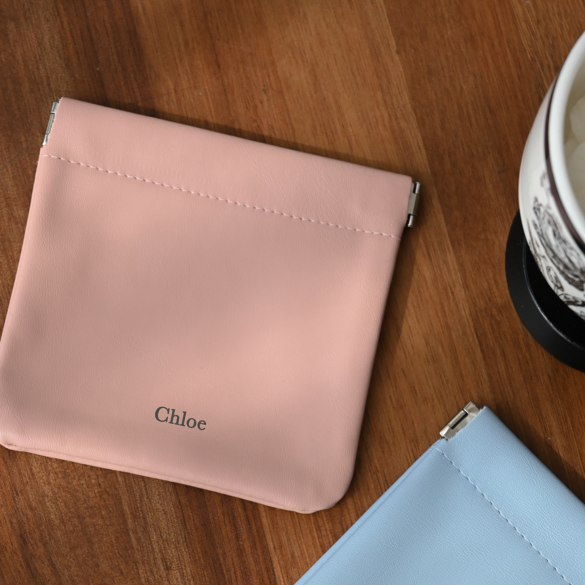 Personalised Engraved Compact Pouch (Pink/Blue) Singapore
