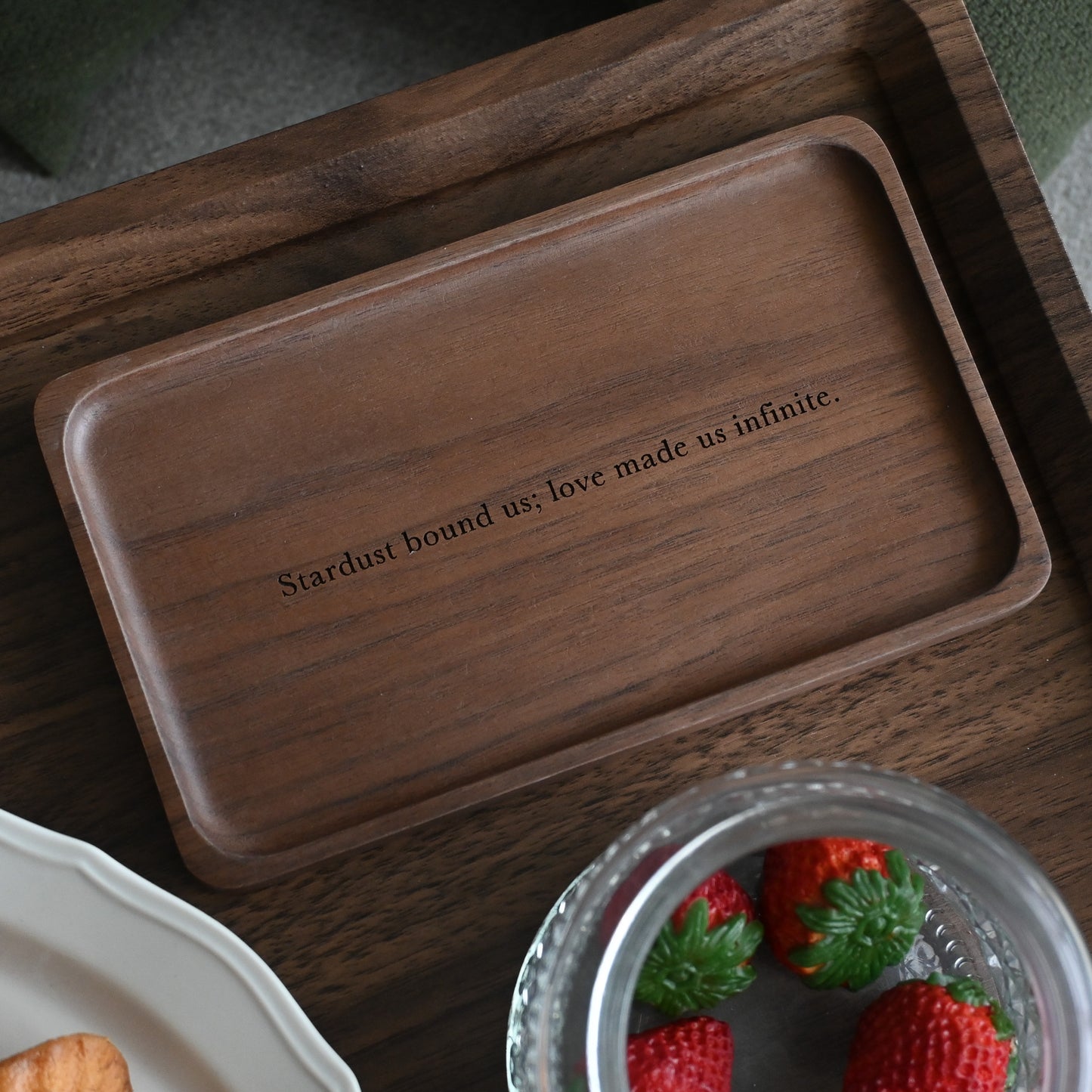 Personalised Walnut Wood Tray Singapore