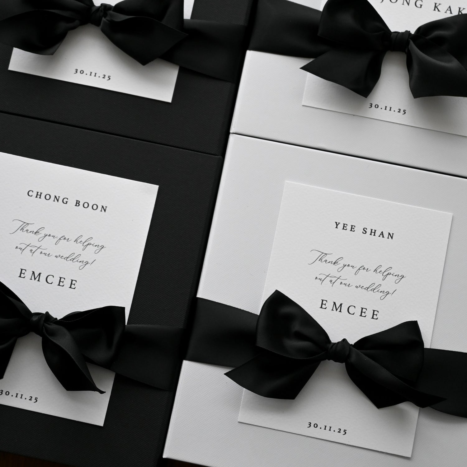 Personalised Black & White Bowtie Gift Box Singapore