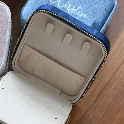 Personalised jewellery organiser in pink, light blue and dark blue Singapore