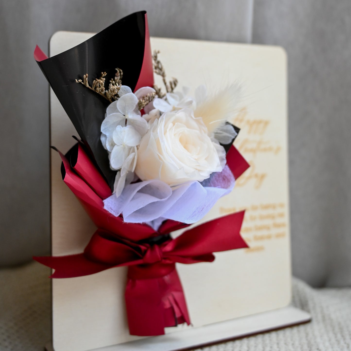 To Cherish Preserved Flowers Valentine's Gift Set - Wine Red