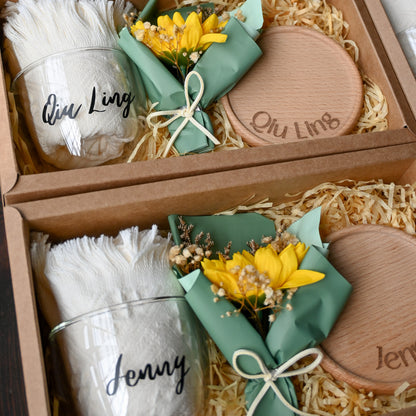 Personalised Bridesmaids Mug and Coaster Sunflower Gift Set Singapore